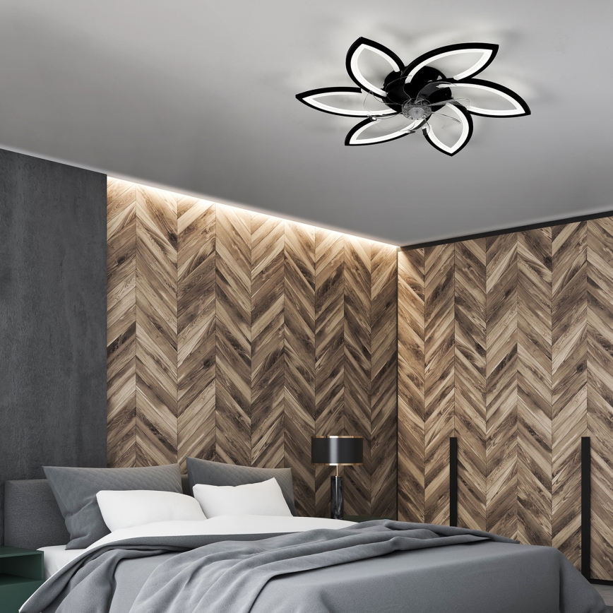 Brilagi - Plafonnier LED dimmable avec ventilateur LED/50W/230V 3000-6500K noir + télécommande