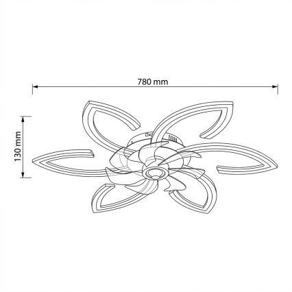 Brilagi - Plafonnier LED dimmable avec ventilateur LED/50W/230V 3000-6500K noir + télécommande