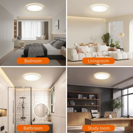 Brilagi - Luminaire LED dimmable avec capteur de mouvement et crépuscule ULTRA SLIM LED/24W/230V Ø 42 cm + télécommande