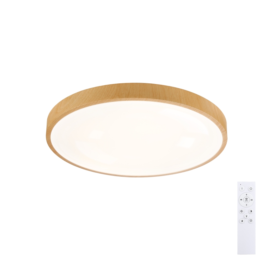 Brilagi - Plafonnier LED dimmable GLASS POOL DOUBLE LED/48W/230V 3000-6000K 40 cm décor bois + télécommande