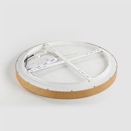 Brilagi - Plafonnier LED dimmable GLASS POOL DOUBLE LED/48W/230V 3000-6000K 40 cm décor bois + télécommande