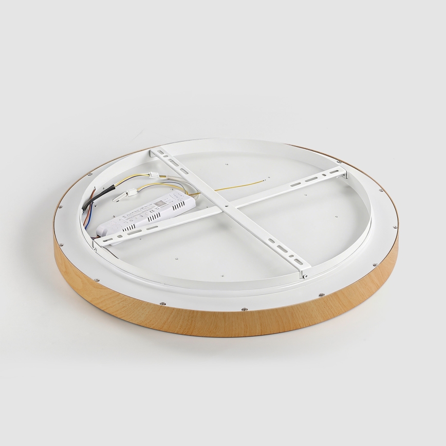 Brilagi - Plafonnier LED dimmable GLASS POOL DOUBLE LED/48W/230V 3000-6000K 40 cm décor bois + télécommande