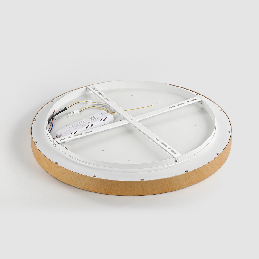 Brilagi - Plafonnier LED dimmable GLASS POOL DOUBLE LED/60W/230V 3000-6000K 50 cm, finition effet bois + télécommande