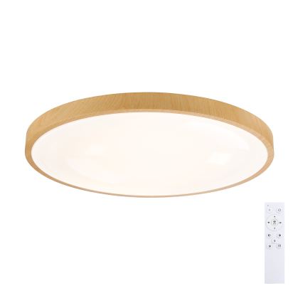 Brilagi - Plafonnier LED dimmable GLASS POOL DOUBLE LED/80W/230V 3000-6000K 60 cm décor bois + télécommande