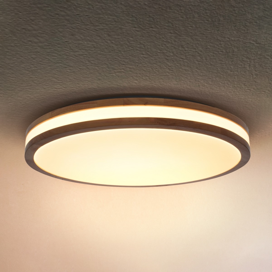Brilagi - Plafonnier LED dimmable MOLINA LED/72W/230V 3000-6500K chêne diam. 78 cm + télécommande