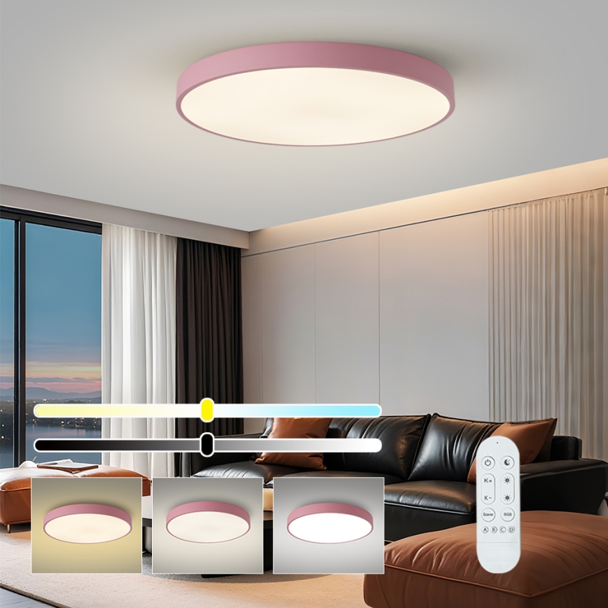 Brilagi - Luminaire LED dimmable POOL SMART LED/100W/230V Ø 80 cm 3000-6000K Wi-Fi Tuya + télécommande rose