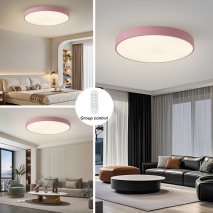Brilagi - Luminaire LED dimmable POOL SMART LED/100W/230V Ø 80 cm 3000-6000K Wi-Fi Tuya + télécommande rose