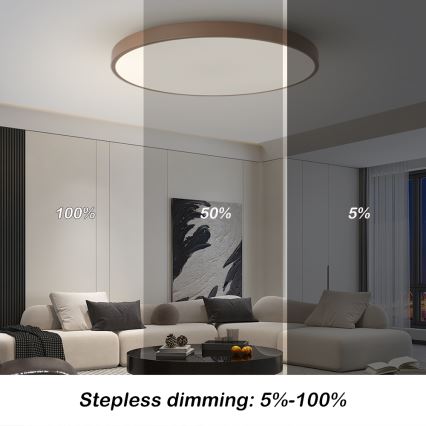 Brilagi - Luminaire LED dimmable POOL SMART LED/100W/230V Ø 80 cm Wi-Fi Tuya + télécommande marron