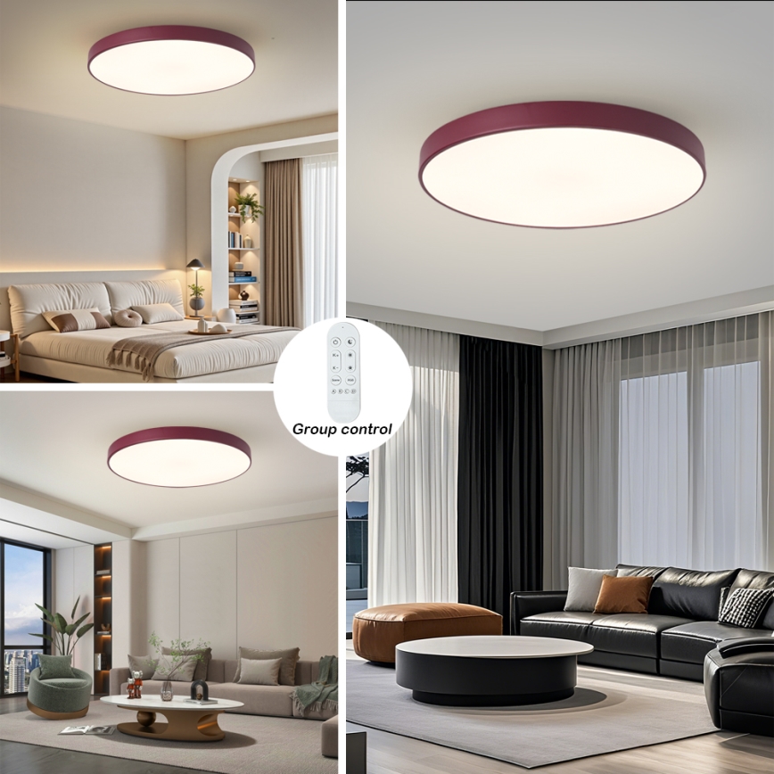 Brilagi - Luminaire LED dimmable POOL SMART LED/100W/230V Ø 80 cm 3000-6000K Wi-Fi Tuya + télécommande bordeaux