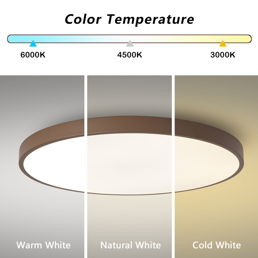 Brilagi - Luminaire LED dimmable POOL SMART LED/128W/230V Ø 100 cm Wi‑Fi Tuya + télécommande marron