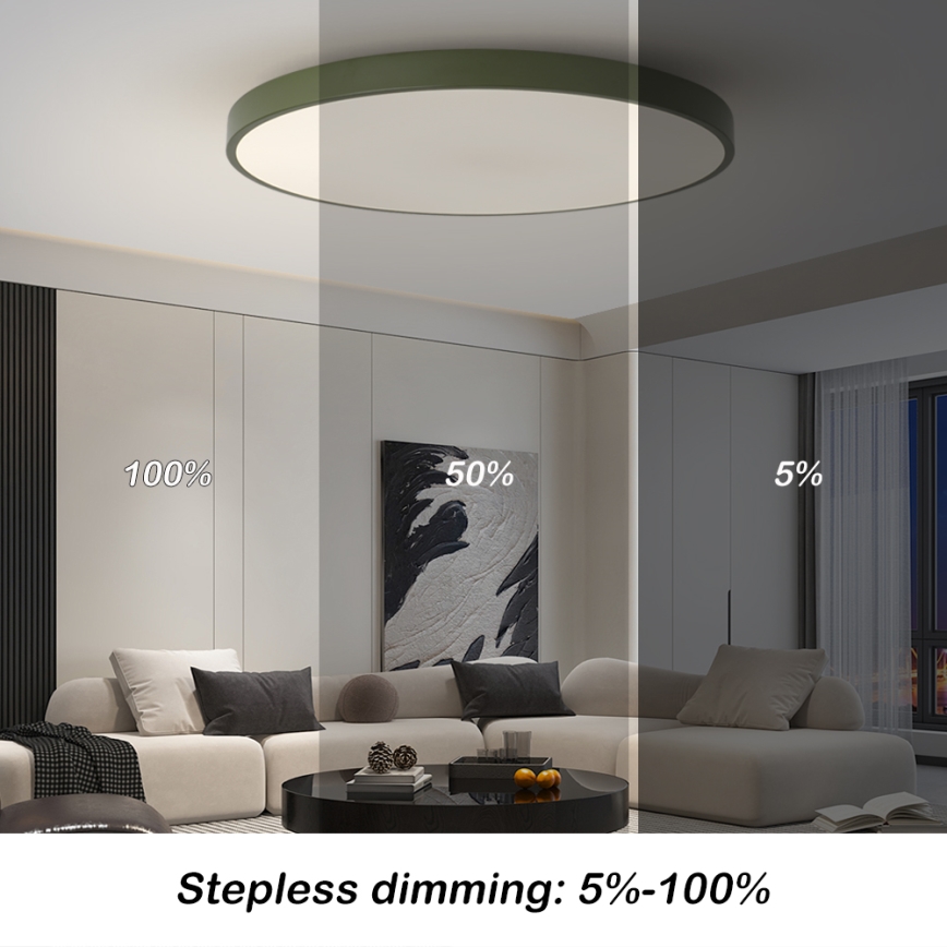 Brilagi - Luminaire LED dimmable POOL SMART LED/128W/230V Ø 100 cm Wi‑Fi Tuya + télécommande vert
