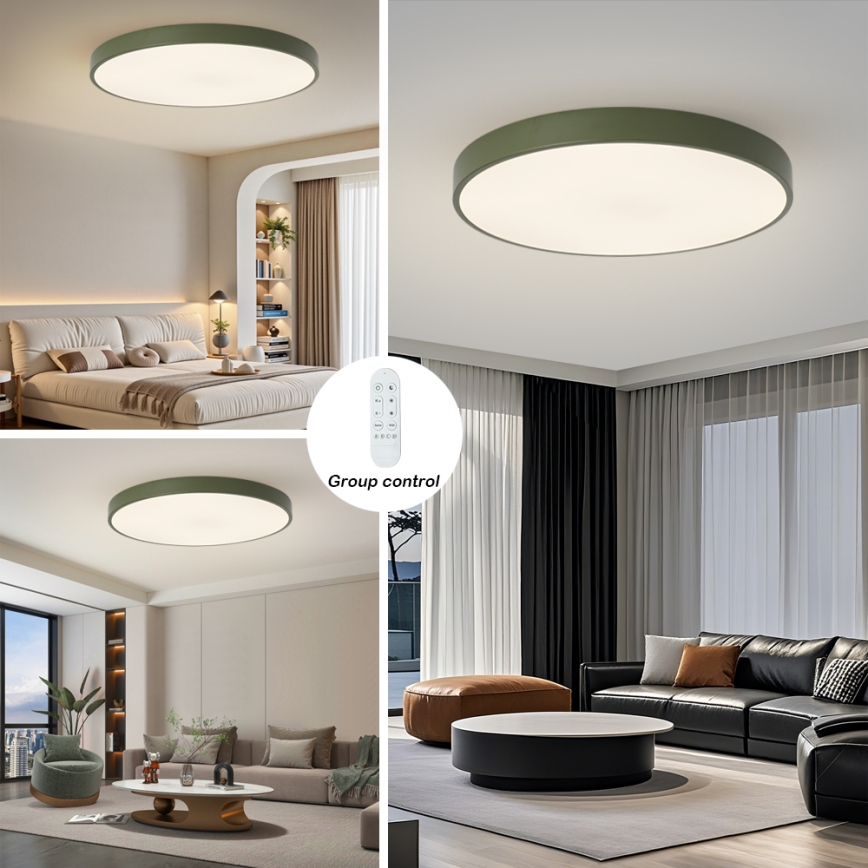 Brilagi - Luminaire LED dimmable POOL SMART LED/128W/230V Ø 100 cm Wi‑Fi Tuya + télécommande vert