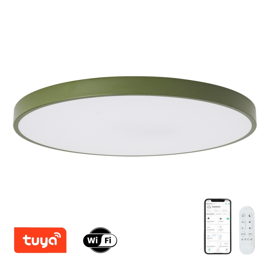 Brilagi - Luminaire LED dimmable POOL SMART LED/128W/230V Ø 100 cm Wi‑Fi Tuya + télécommande vert