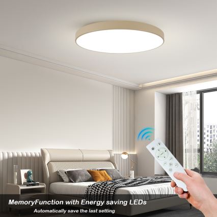 Brilagi - plafonnier LED dimmable POOL SMART LED/128W/230V 3000-6000K 100 cm beige Wi-Fi Tuya + télécommande