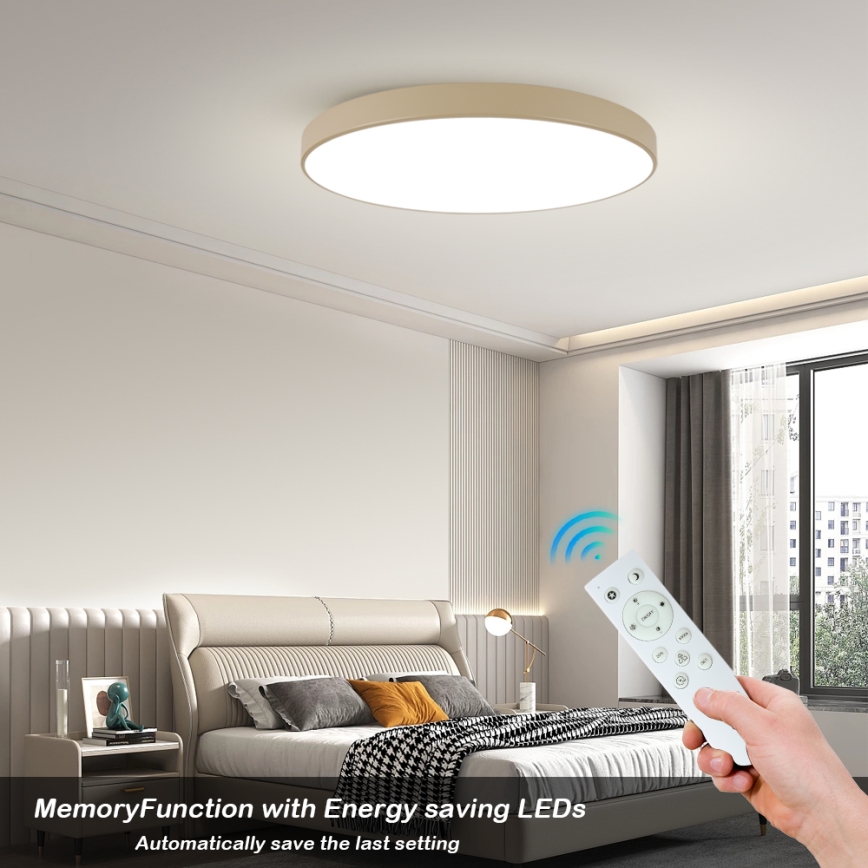 Brilagi - plafonnier LED dimmable POOL SMART LED/128W/230V 3000-6000K 100 cm beige Wi-Fi Tuya + télécommande
