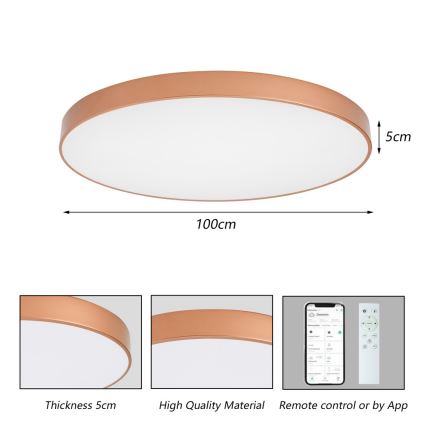 BRILAGI - LED plafonnier dimmable POOL SMART LED/128W/230V 100 cm 3000-6000K Wi-Fi Tuya bronze + télécommande