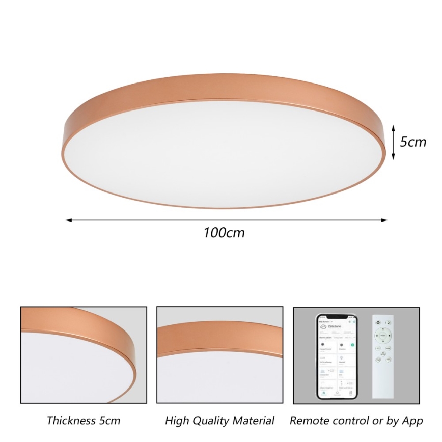 BRILAGI - LED plafonnier dimmable POOL SMART LED/128W/230V 100 cm 3000-6000K Wi-Fi Tuya bronze + télécommande
