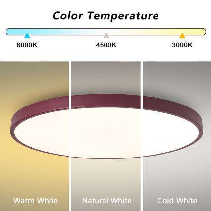 Brilagi - Luminaire LED dimmable POOL SMART LED/128W/230V Ø 100 cm 3000–6000K Wi‑Fi Tuya + télécommande bordeaux