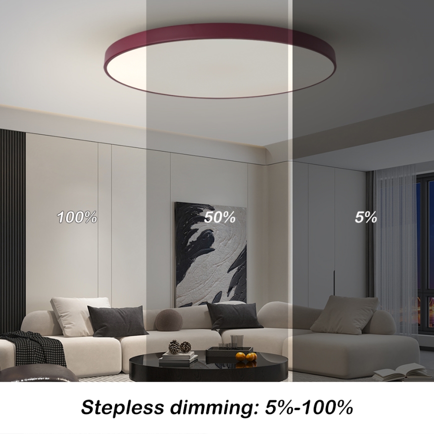 Brilagi - Luminaire LED dimmable POOL SMART LED/128W/230V Ø 100 cm 3000–6000K Wi‑Fi Tuya + télécommande bordeaux