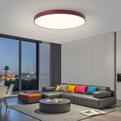 Brilagi - Luminaire LED dimmable POOL SMART LED/128W/230V Ø 100 cm 3000–6000K Wi‑Fi Tuya + télécommande bordeaux