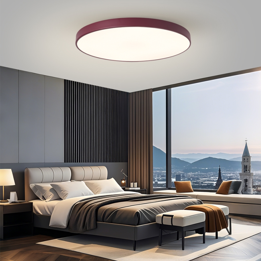 Brilagi - Luminaire LED dimmable POOL SMART LED/128W/230V Ø 100 cm 3000–6000K Wi‑Fi Tuya + télécommande bordeaux