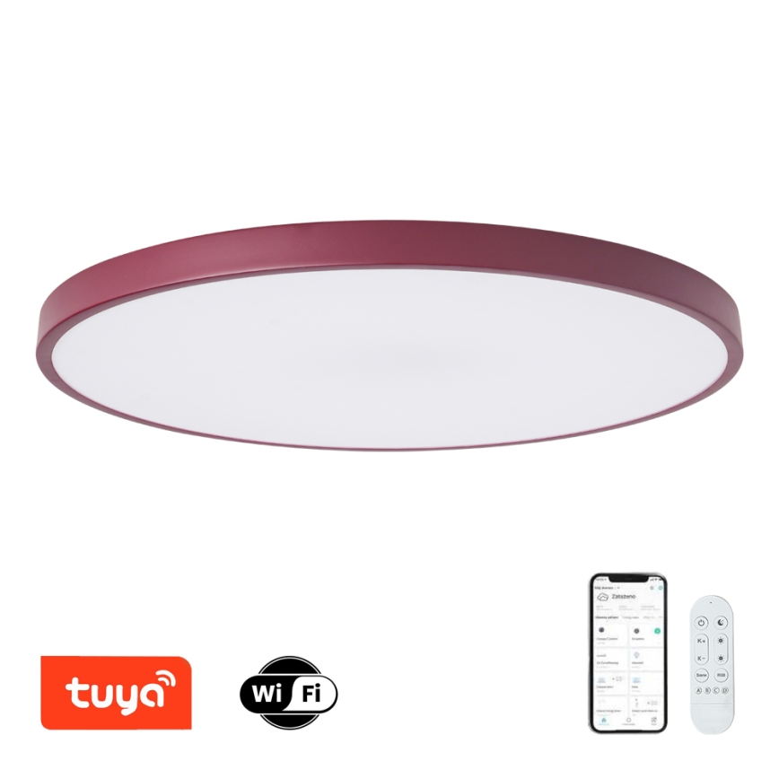 Brilagi - Luminaire LED dimmable POOL SMART LED/128W/230V Ø 100 cm 3000–6000K Wi‑Fi Tuya + télécommande bordeaux