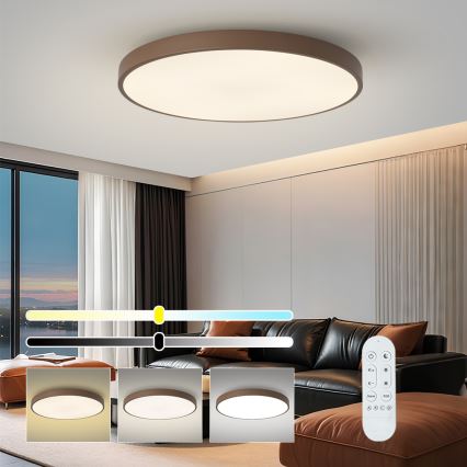 Brilagi - Luminaire LED dimmable POOL SMART LED/128 W/230 V Ø 100 cm 3000–6000 K Wi-Fi Tuya + télécommande marron