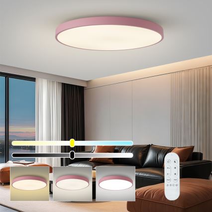 Brilagi - Luminaire LED dimmable POOL SMART LED/128W/230V Ø 100 cm Wi-Fi Tuya + télécommande rose