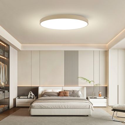 Brilagi - Plafonnier LED dimmable POOL SMART LED/180W/230V 3000-6000K 120 cm beige Wi-Fi Tuya + télécommande