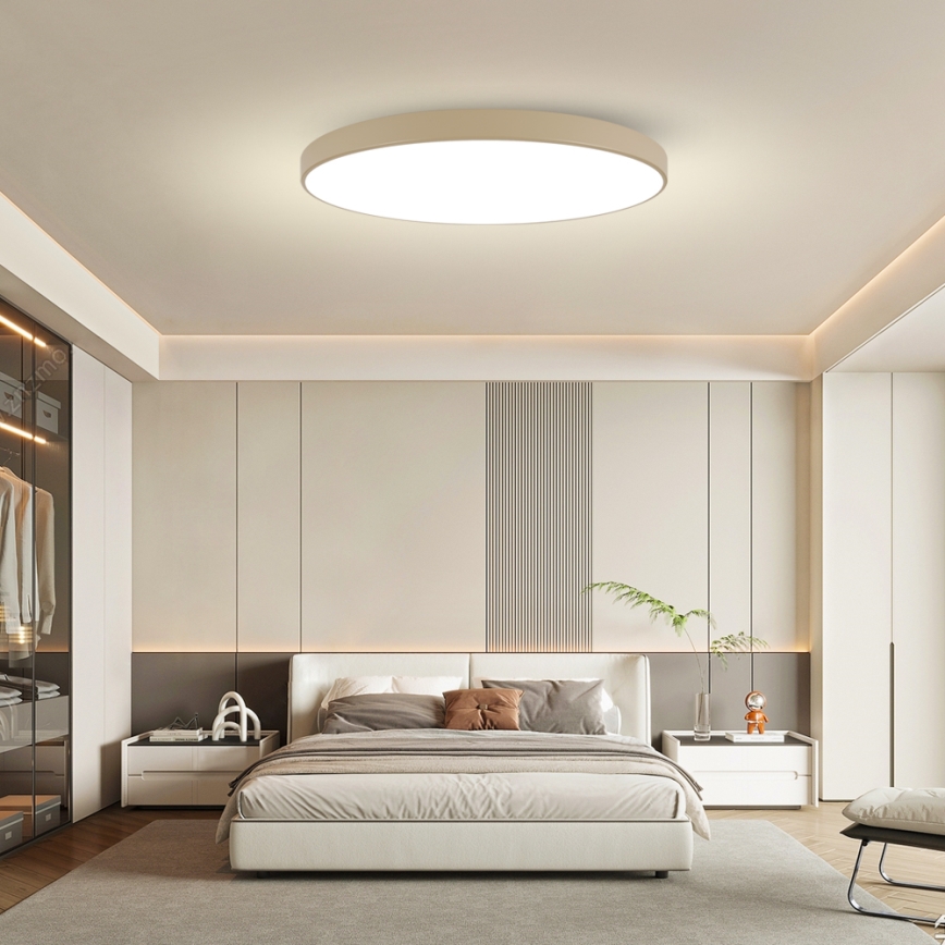 Brilagi - Plafonnier LED dimmable POOL SMART LED/180W/230V 3000-6000K 120 cm beige Wi-Fi Tuya + télécommande