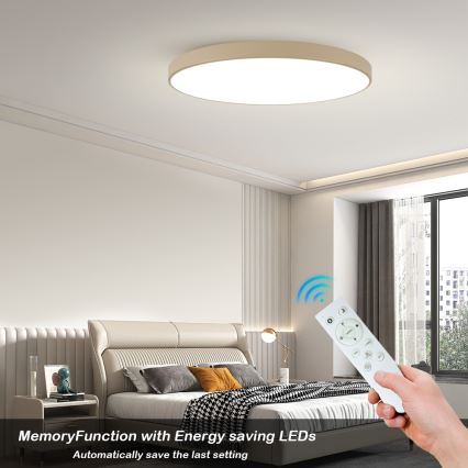 Brilagi - Plafonnier LED dimmable POOL SMART LED/180W/230V 3000-6000K 120 cm beige Wi-Fi Tuya + télécommande