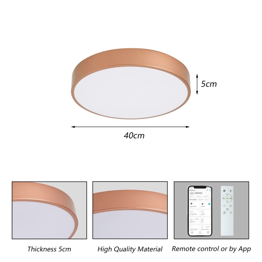 BRILAGI - Plafonnier LED dimmable POOL SMART LED/48W/230V 3000-6000K Ø 40 cm Wi-Fi Tuya cuivré + télécommande
