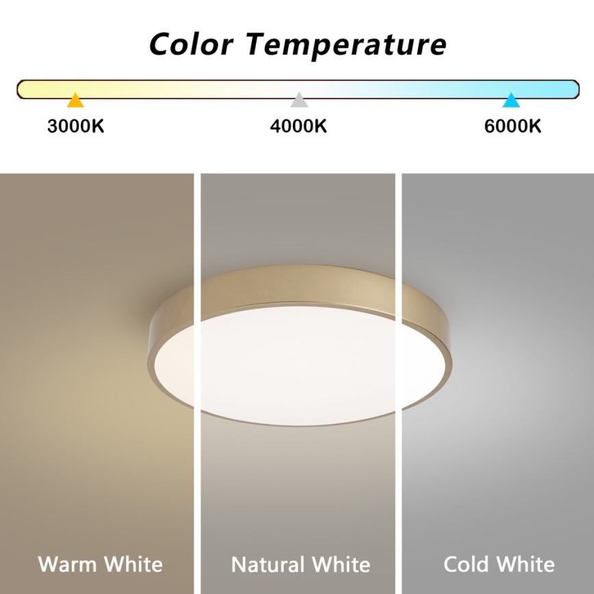 BRILAGI - Plafonnier LED dimmable POOL SMART LED/48W/230V 3000-6000K diam. 40 cm Wi-Fi Tuya doré + télécommande