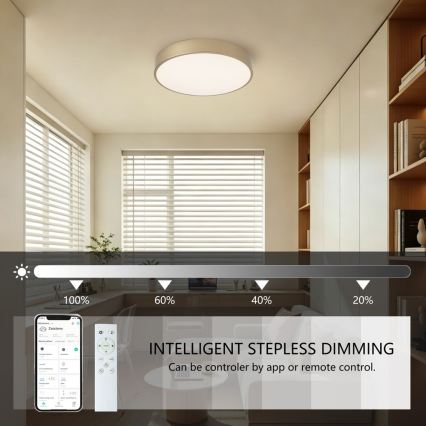 BRILAGI - Plafonnier LED dimmable POOL SMART LED/48W/230V 3000-6000K diam. 40 cm Wi-Fi Tuya doré + télécommande
