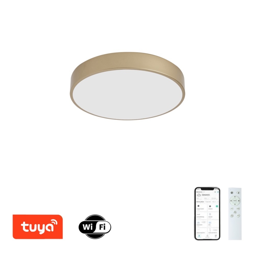 BRILAGI - Plafonnier LED dimmable POOL SMART LED/48W/230V 3000-6000K diam. 40 cm Wi-Fi Tuya doré + télécommande