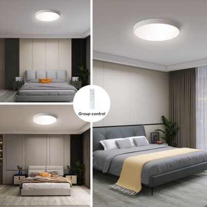 Brilagi - Plafonnier LED dimmable POOL SMART LED/48W/230V 40 cm 3000-6000K Wi-Fi Tuya + télécommande blanc