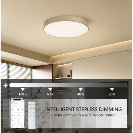 Brilagi - Plafonnier LED dimmable POOL SMART LED/60W/230V 3000-6000K Ø 50 cm Wi-Fi Tuya doré + télécommande