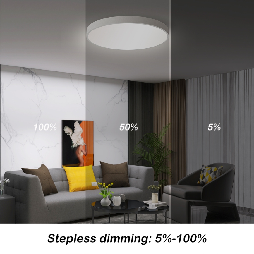 Brilagi - Plafonnier LED dimmable POOL SMART LED/60W/230V 50 cm 3000-6000K Wi-Fi Tuya + télécommande blanc
