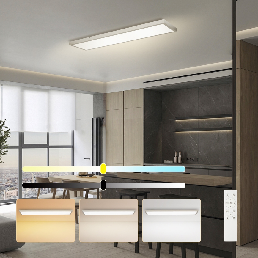Brilagi - Plafonnier LED dimmable pour salle de bains FRAME SMART LED/50W/230V 120x30 cm 3000-6000K IP44 argenté + télécommande