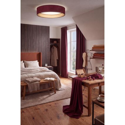 Brilagi - Plafonnier LED dimmable VELVET SMARTIX LED/24W/230V 3000-6000K Ø 45 cm bordeaux/doré Wi-Fi Tuya Beacon + télécommande