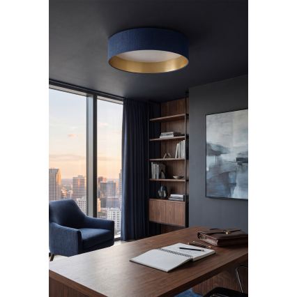 Brilagi - Plafonnier LED dimmable VELVET SMARTIX, 24 W, 230 V, 3000–6000 K, Ø 45 cm, bleu/doré, Wi-Fi Tuya Beacon + télécommande