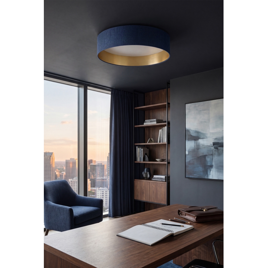 Brilagi - Plafonnier LED dimmable VELVET SMARTIX, 24 W, 230 V, 3000–6000 K, Ø 45 cm, bleu/doré, Wi-Fi Tuya Beacon + télécommande