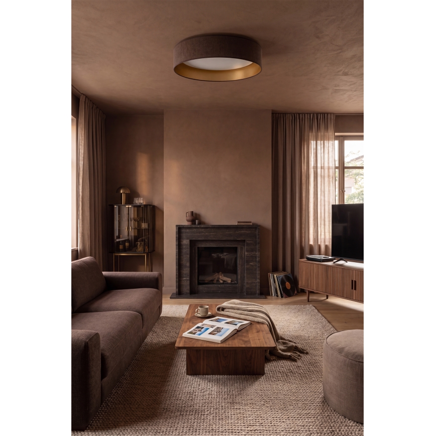 Brilagi - Plafonnier LED dimmable VELVET SMARTIX LED/36W/230V 3000-6000K Ø 55 cm brun/doré Wi-Fi Tuya Beacon + télécommande