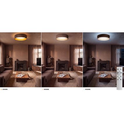 Brilagi - Plafonnier LED dimmable VELVET SMART VARI LED/24W/230V 3000-6500K Ø 45 cm marron/doré + télécommande