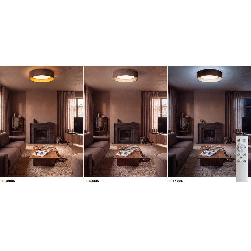 Brilagi - Plafonnier LED dimmable VELVET SMART VARI LED/24W/230V 3000-6500K Ø 45 cm marron/doré + télécommande