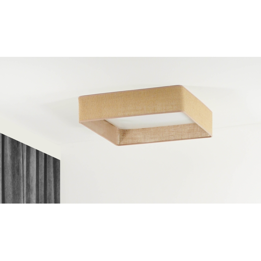 Brilagi - Plafonnier LED dimmable VELVET SQUARE SMART LED/36W/230V 60x60 cm 2700-6500K Wi-Fi Tuya + télécommande marron