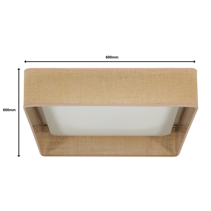 Brilagi - Plafonnier LED dimmable VELVET SQUARE SMART LED/36W/230V 60x60 cm 2700-6500K Wi-Fi Tuya + télécommande marron