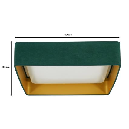 Brilagi - Plafonnier dimmable VELVET SQUARE SMART LED/36W/230V 60x60 cm 2700-6500K Wi-Fi Tuya + télécommande vert