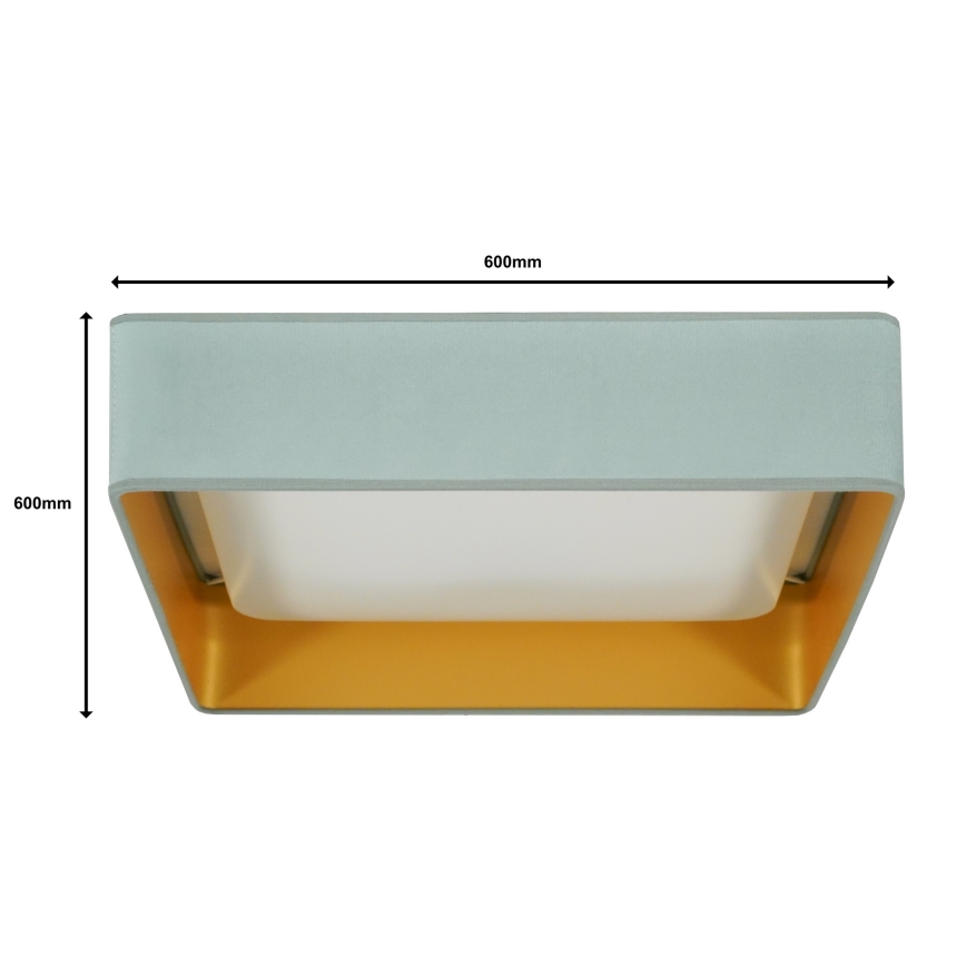 Brilagi - Plafonnier LED dimmable VELVET SQUARE SMART LED/36W/230V 60x60 cm 2700-6500K Wi-Fi Tuya + télécommande menthe