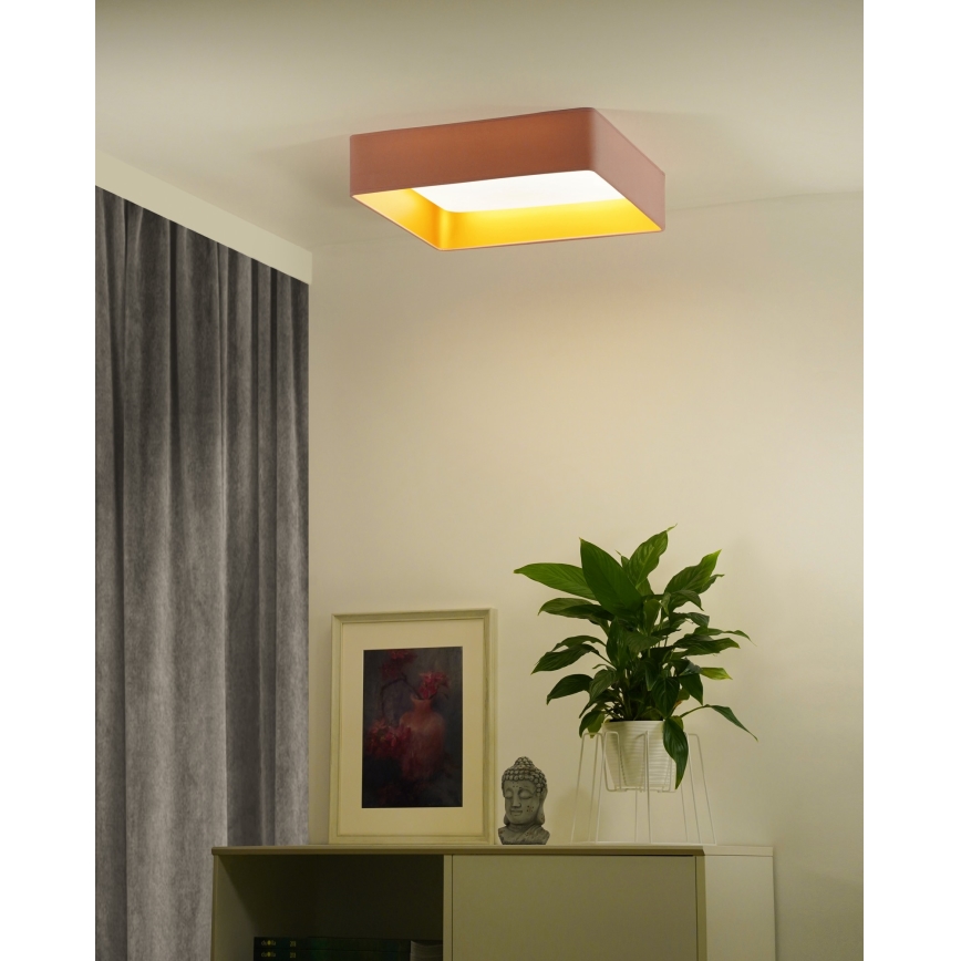Brilagi - Plafonnier LED dimmable VELVET SQUARE SMART LED/36W/230V 60x60 cm 2700-6500K Wi-Fi Tuya + télécommande rose